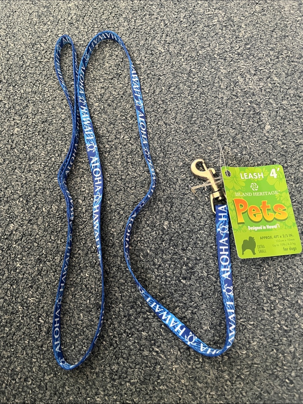 Island Heritage Pets Blue Aloha 4' Dog Leash
